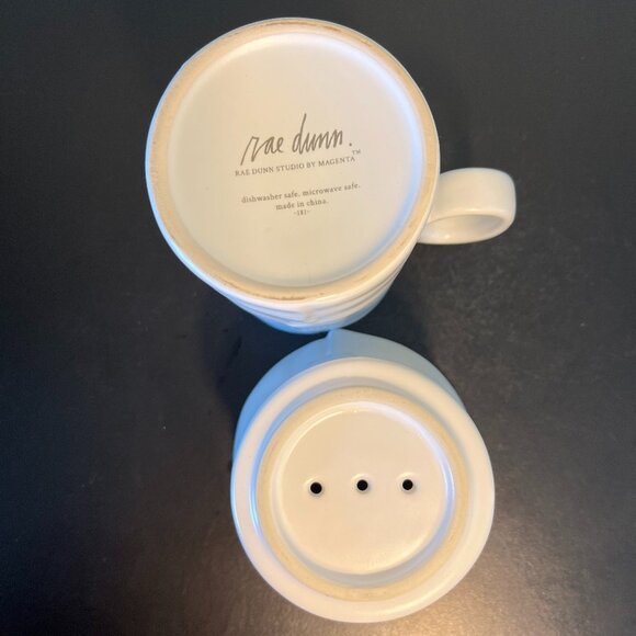 Rae Dunn STUDIO BY MAGENTA Pour Over Drip Coffee Set BREW and ENJOY White Beige - Picture 12 of 14